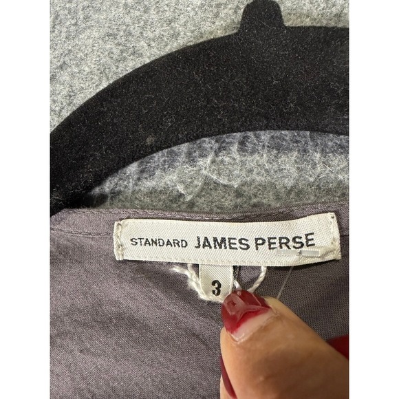STANDARD JAMES PERSE Women Gray Knit Cardigan Open Front Size 3 Large Minimalist - Picture 2 of 8